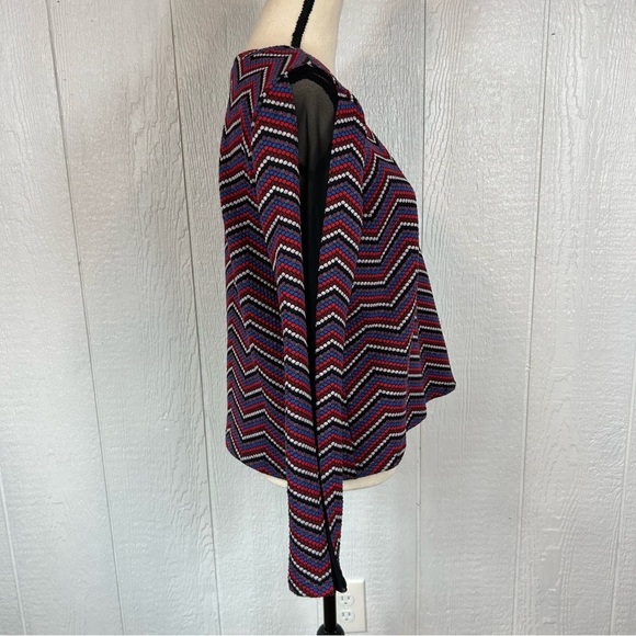 BCBGeneration Colorful Long Sleeve Ponte Knit Top Size Small - Picture 3 of 9